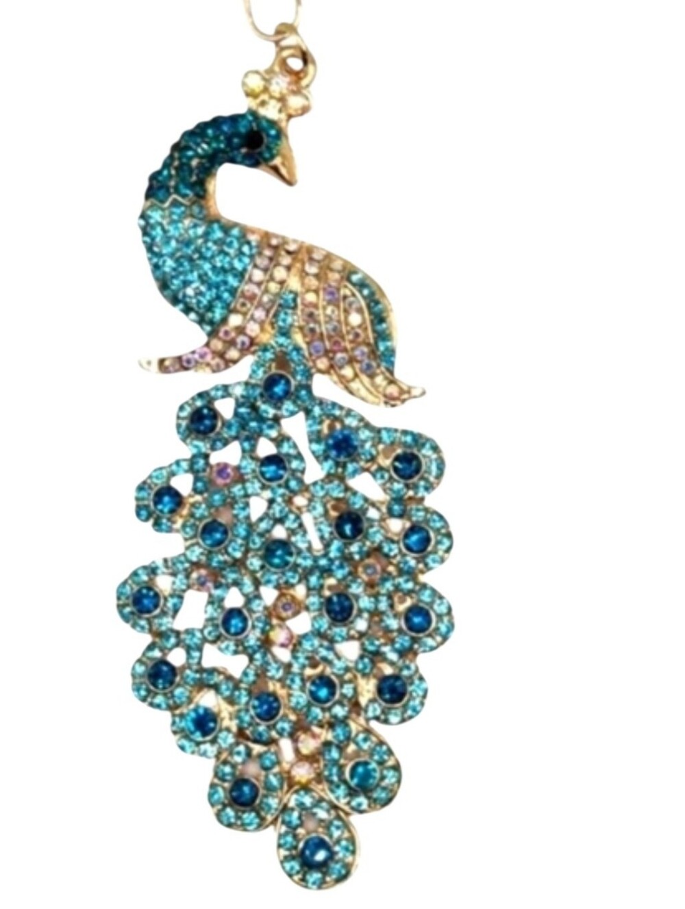 Peacock Rhinestone Keychain Bag Charm